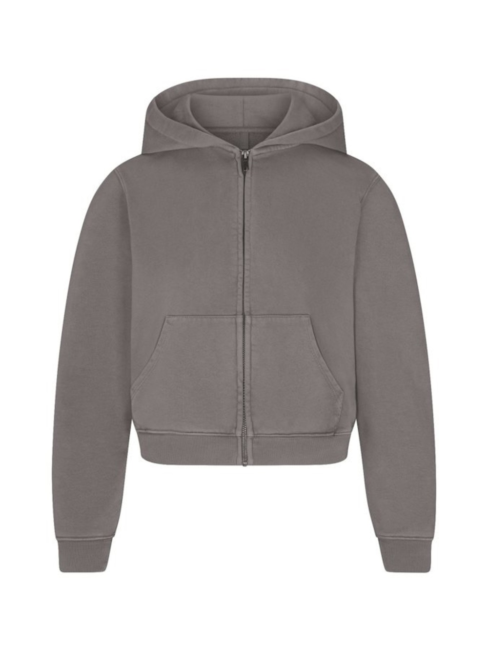 SKIMS Boyfriend Fleece Zip Up Hoodie Shadow Medium NWT